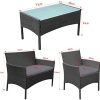 411ubqpJzqS._AC_.jpg LZQ Salon de Jardin Ensemble de Meubles de Balcon en rotin synthétique avec 2 fauteuils de Chaise, Table et Coussin Anthracite (Type-1)
