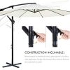 412NMRCduAL._AC_.jpg Novonova Parasol de Jardin Ø350cm H*L 400 × 260 cm Protection Solaire UV50+ Parasol de Balcon Parasol déporté inclinable avec Manivelle (Pied excl.) SY-PS835
