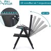 412TuQnQMjL._AC_.jpg PHIVILLA Ensembles de 2 Chaises de Jardin avec Cadre en Aluminium, 6X Réglable avec 7 Positions D'assise, Chaises Pliantes à Dossier Haut Résistant Aux Intempéries