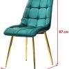 413DWDhX7L._AC_.jpg Selsey Briare - Lot de 2 chaises Salle à Manger pivotantes - Vert, Matelassées, Base d’Or, Pied en métal - Style Vintage