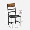 VASAGLE Chaises de Salle à Manger, Lot de 2, Siège de Cuisine, Assise Rembourrée, Cadre en Acier, Ergonomique, Style Industriel, pour Salon, Cuisine, Marron Rustique et Noir LDC095B01