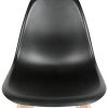 Lot de 4 Chaises de Salle Manger Scandinave, Siège en Plastique PP et Pieds en Bois de Hêtre, Chaises de Salle à Manger Moderne pour Cuisine, Salle à Manger, Salon (Noir, 4)