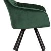 WOLTU 1 X Chaise de Salon Chaise de Salle à Manger Fait de Velours et métal,Vert BH150gn-1