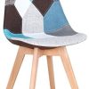 418kvStRqXL._AC_.jpg GrandCA HOME Lot de 4 chaises, Chaise de Salle à Manger,Chaise scandinave Patchwork,adapté au Salon et à la Salle à Manger(Bleu-4 Chaise)