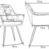 JaHECOME Chaise de Salle à Manger en Tissu (Velours) Chaise de Salon avec accoudoirs et Pieds en métal Noir (2, Jaune)