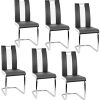 Lot de 6 Chaise de Salle à Manger Chaises de Maison en Forme d'arc à Dossier Unique pour Cuisine/Salle à Manger/Jardin (Noir-Blanc, 6)