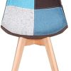 41Aep3RU6fS._AC_.jpg GrandCA HOME Lot de 2 chaises rembourrées en Lin Chaises de Salle à Manger scandinaves en Patchwork, adaptées au Salon et à la Salle à Manger (Bleu-2 Chaise)