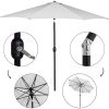 41BqDj8TntS._AC_.jpg SPRINGOS Parasol de jardin avec fonction basculante - 245 x 290 cm (H x l) - Protection solaire - Système de manivelle - Réglable en hauteur - Argenté - GU0020