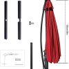 41CTEgXcEzS._AC_.jpg CAMORSA Parasol Deporte, 3M Parasol Inclinable avec Manivelle, Parasol Étanche avec 8 Baleines Protection UV 50+ pour Piscine, Plage, Restaurants, Balcon, Rouge