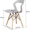 41EC4pMgdeL._AC_.jpg Lot de 6 chaises de salle à manger en plastique - Pieds en bois massif - Chaises de salon ergonomiques à dossier ouvert - Chaises de jardin (Gris-B, 6)