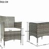 41EETDb-aTS._AC_.jpg DuraB Ensemble de meubles de balcon en polyrotin pour 2 personnes - 1 table et 2 fauteuils - Résistant aux intempéries - Pour jardin, balcon et terrasse (rotin gris)