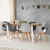 IDMarket - Lot de 6 chaises SARA Gris foncé x2, Gris Clair x2 et patchworks Noirs, Gris et Blancs