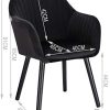 41FGmA2clgL._AC_.jpg WOLTU Lot de 4 Chaises de Salle à Manger Chaise de Loisirs en Velours et Bois Massif,Chaises de réception Noir BH259sz-4