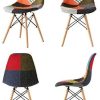 Chaises de Salle à Manger Ensemble de 2 x comptoirs Lounge de Loisirs Chaises de Coin de Salon Chaises Multicolur Chaises de réception en Lin et Tissu avec Dossier Soft Cushion (2color)