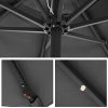41G2l-0ChL._AC_.jpg SONGMICS Parasol de jardin avec ampoules LED à énergie solaire, Ombrelle de terrasse, diamètre 3 m, protection salaire UPF50+, inclinaison réglable, avec manivelle, sans socle, Gris GPU33GY