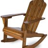 41HJFlH2RFL._AC_.jpg blumfeldt Rushmore - Chaise à Bascule, Dossier Haut, Grande Surface Assise, Bois de Sapin, Vernis de Protection, Résistant aux intempéries, Matériau Solide, Charge Max 150kg - Marron