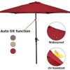 41ILDN2GcqL._AC_.jpg Costway Parasol de Jardin Inclinable Φ 270 CM Patio Pare-Soleil Imperméable avec Toile Polyester et Baleines en Fer Robuste, Base Non Inclus (Rouge Vine)