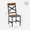 VASAGLE Chaises de Salle à Manger, Lot de 2, Sièges de Cuisine, Cadre en Acier, Ergonomique, Style Industriel, pour Salon, Cuisine, Marron Rustique et Noir LDC094B01