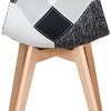 BenyLed Lot de 8 Chaises de Salle à Manger Chaises Patchwork Colorées avec Pieds en Bois Chaise Longue Scandinave (Noir-8pcs)