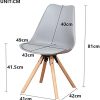 GrandCA HOME Chaises,Lot de 4 Chaises de Salle à Manger Style Nordique avec Pieds en Bois Massif,Chaise de Bureau Chaise de Cuisine Chaise de Salon (Gris)