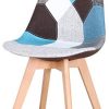 41LHsVU0PXL._AC_.jpg GrandCA HOME Lot de 4 chaises, Chaise de Salle à Manger,Chaise scandinave Patchwork,adapté au Salon et à la Salle à Manger(Bleu-4 Chaise)