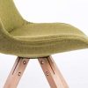 41NK3xcOfoL._AC_.jpg Chaise De Salle A Manger Toulouse en Tissu I Chaise Visiteur Style Scandinave avec Dossier Et Assise Rembourrés I Piètement Bois Rond, Couleur:Vert, Couleur du Cadre:Natura