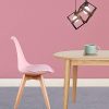 1 lot de 4 ou 6 chaises de salle à manger de couleur scandinave avec coussin en polyuréthane et pieds en hêtre (rose)