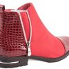 41Nuh3eYl0L._AC_.jpg Primtex Bottines Chelsea Femme à Zip Motif Croco Verni Simili Cuir Boots Petit Talon