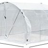 41OG2AvphUL._AC_.jpg Outsunny Serre de Jardin Tunnel Surface Sol 9 m² 3L x 3l x 2H m châssis Tubulaire renforcé 25 mm Double Porte avec poignées Blanc