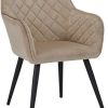 41OlBt5Q2bL._AC_.jpg DUHOME Chaise Salle à Manger en Tissu (Velours) Design Retro Fauteuil avec Pieds en Metal sélection de Couleur 8058, Couleur:Beige, matière:Velours