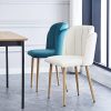 Nordlys - Lot de 2 Chaises de Salle a Manger Scandinaves Pieds Metal Effet Bois Velours Beige