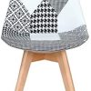 41P8mzZPy9L._AC_.jpg Injoy Life Lot de 4 chaises de salle à manger modernes en patchwork avec pieds en bois massif et siège rembourré doux pour cuisine, salon, bureau, noir