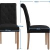 41PrW8Y-oVS._AC_.jpg Yaheetech Lot de 2 Chaises de Salle à Manger avec Chêne Tissu Chaise de Salon Mobilier pour Bureau Cuisine Bar Réunion Hôtel 45,5 x 62 x 98,5cm Noir