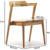 VS Venta-stock Pack 2 chaises Venus, Couleur Chêne, Bois Massif, 58 cm (Longueur) 57,5 cm (Profondeur) 76 cm (Hauteur)
