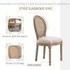 41QagEJ-c5L._AC_.jpg HOMCOM Lot de 2 chaises de Salle à Manger - Chaise de Salon médaillon Style Louis XVI - Bois Massif sculpté, patiné - Dossier cannage - Aspect Lin Beige