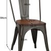 41RJTXb0dRL._AC_.jpg Costway Lot 4 Chaises Salle à Manger Empilable de Style Industriel en Acier Convient pour Bistrot,Cuisine,Bar,Café, Jardin,Balcon 52 x 44 x 84cm (L x l x H) Charge Max. 120kg (Marron)