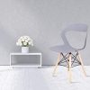 41SjAkrENtL._AC_.jpg Lot de 6 chaises de salle à manger en plastique - Pieds en bois massif - Chaises de salon ergonomiques à dossier ouvert - Chaises de jardin (Gris-B, 6)