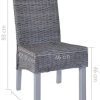 41TEsw3xY9L._AC_.jpg Tidyard Lot de 6 Chaises de Salle à Manger en Rotin Kubu et Bois de Manguier Fabrication à la Main Style Moderne Gris 46 x 61 x 93 cm
