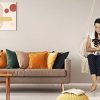 41V4bCoN69L._AC_.jpg Fauteuil Suspendu, Beige, avec Coussin, Compartiment de Livres & Housse de Protection - Hamac Suspendu Interieur et Exterieur - Max 150 kg - Chaise Suspendue pour Jardin. Siege Suspendu
