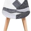 BenyLed Lot de 8 Chaises de Salle à Manger Chaises Patchwork Colorées avec Pieds en Bois Chaise Longue Scandinave (Noir-8pcs)
