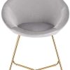 41WZ57kwZPL._AC_.jpg WOLTU 1 X Chaise de Chambre Chaise de Salle à Manger Assise en Velours Pied en métal,Gris Clair BH217hgr-1