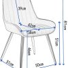 Lestarain Chaises de Salle à Manger Lot de 4 avec Dossier,Chaise de Cuisine Chaise de Salon Fauteuil Chaise Velours avec Pieds en Métal,Vert foncé