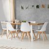 IDMarket - Lot de 6 chaises SARA édition spéciale Blanches Coussin Gris
