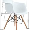 LiePu Chaise Salle a Manger Lot de 4, Chaises Cuisine Fauteuils Scandinaves Rétro avec Jambe de Bois de Hêtre Massif - Noir