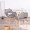 MEUBLE COSY Lot de 2 chaises de salle à manger fauteuils de style scandinave gris 56 x 56 x 78 cm