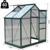 41YdyaETvL._AC_.jpg Outsunny Serre de Jardin Aluminium Polycarbonate 2,51 m² dim. 1,9L x 1,32l x 2,01H m Lucarne, Porte coulissante + Fondation Incluse alu. Vert Polycarbonate Transparent