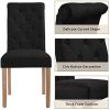 41ZA56nHCMS._AC_.jpg Yaheetech Lot de 2 Chaises de Salle à Manger avec Chêne Tissu Chaise de Salon Mobilier pour Bureau Cuisine Bar Réunion Hôtel 45,5 x 62 x 98,5cm Noir