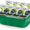 41aYTucHCmS._AC_.jpg Herefun 10Pcs Semis Plateau, Kit de Germination Plateau de Culture, Mini Serre Interieur Plateau de Germination, Plateau de Semis Serre d'intérieur pour Croissance Semence (10 Pcs)