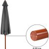 41ayPHK66gL._AC_.jpg Kingsleeve Parasol en Bois Anthracite 330 cm Protection UV 50+ Hydrofuge démontable Balcon Jardin terrasse extérieur Pique-Nique Soleil