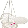 41clkvmpJ-L._AC_.jpg TecTake 800689 - Hamac Chaise Suspendu Design 1 Personne, Intérieur extérieur, Coussin d’Assise Inclus - Plusieurs Couleurs - (Beige | no. 403117-2)